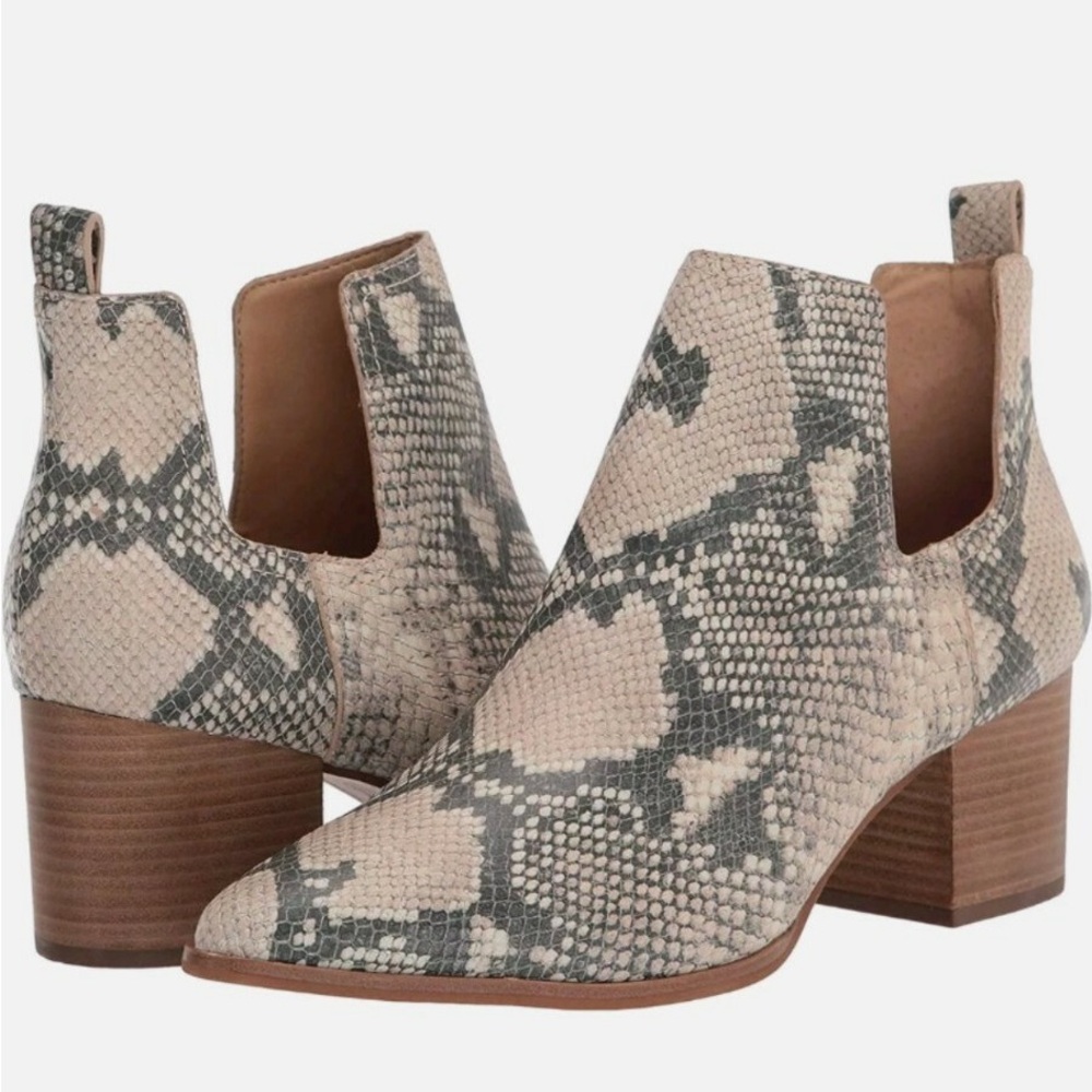 Lucky Brand Snakeskin Ankle Booties